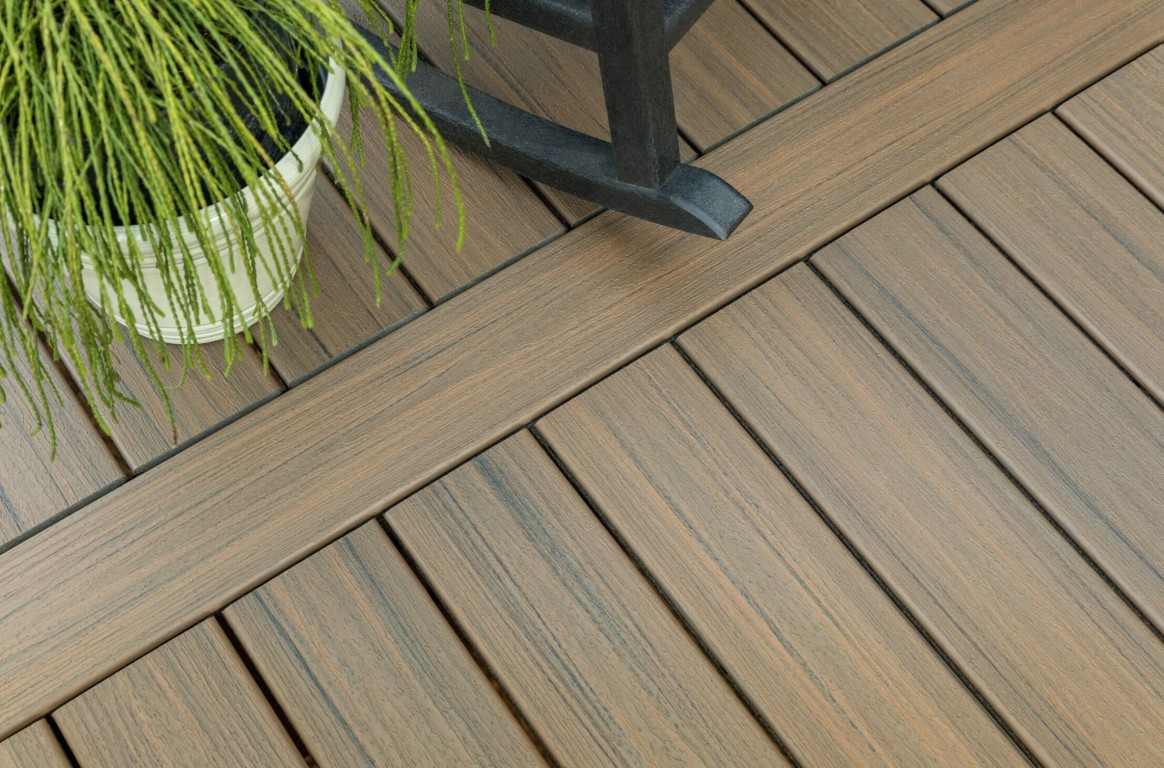 High-quality composite deck material texture